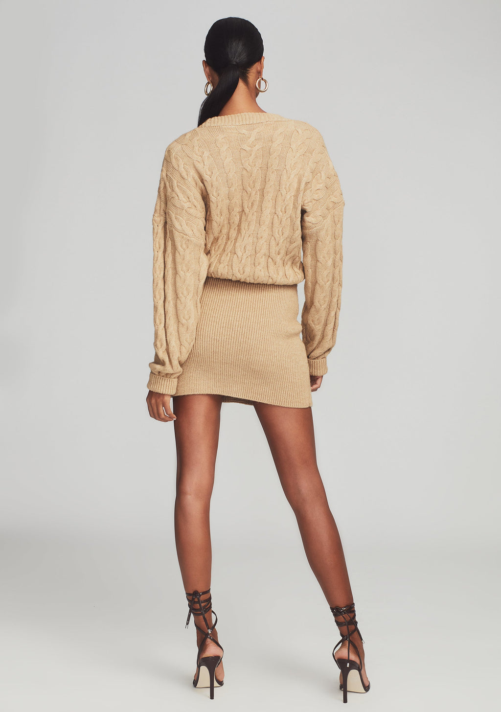 Tala Sweater Dress by retrofête in Beige, product image 5