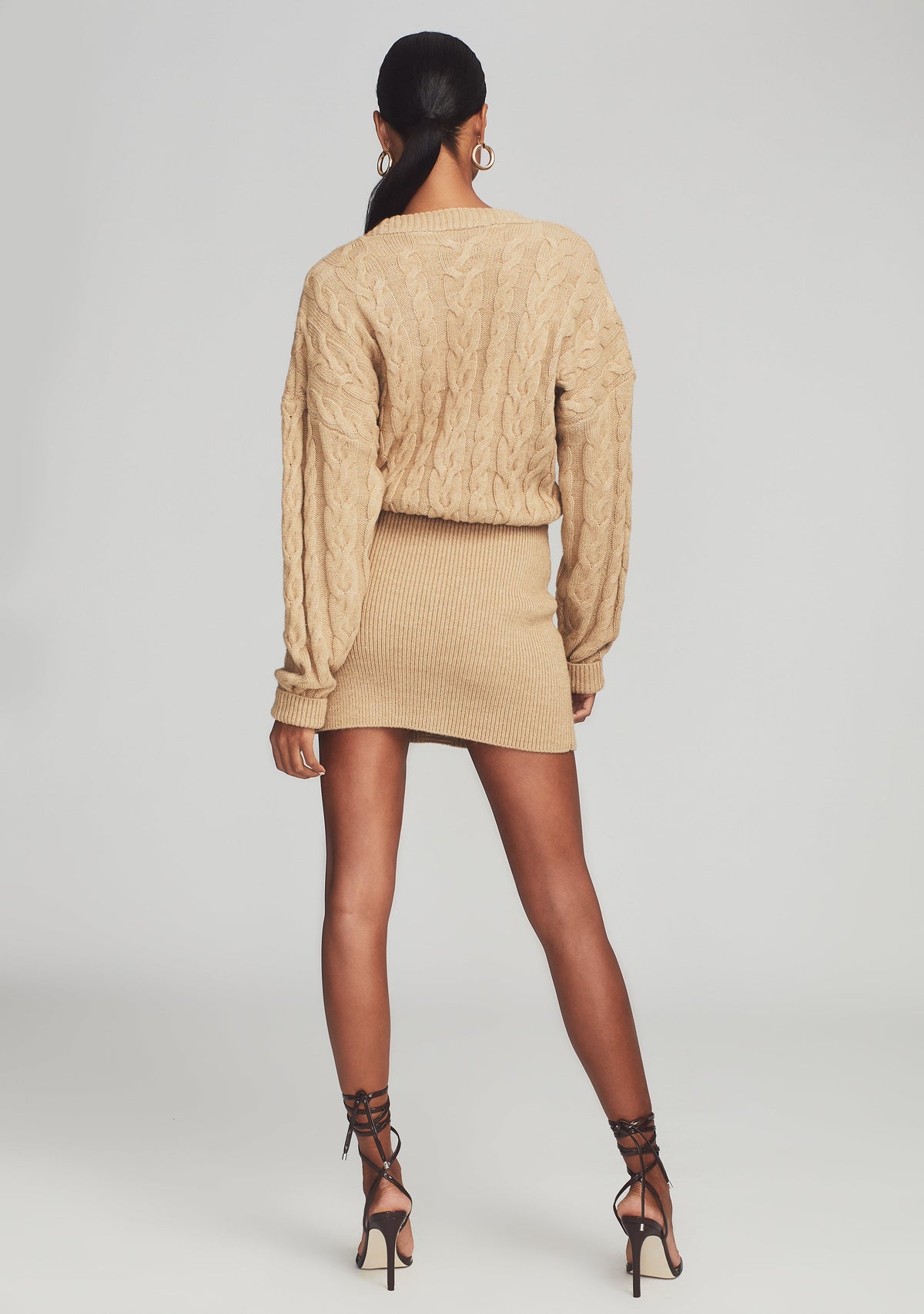 Tala Sweater Dress by retrofête in Beige, product image 5