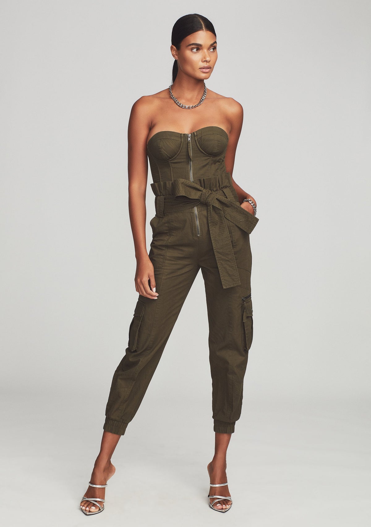 Addison Jumpsuit by retrofête in Army Green, product image 1