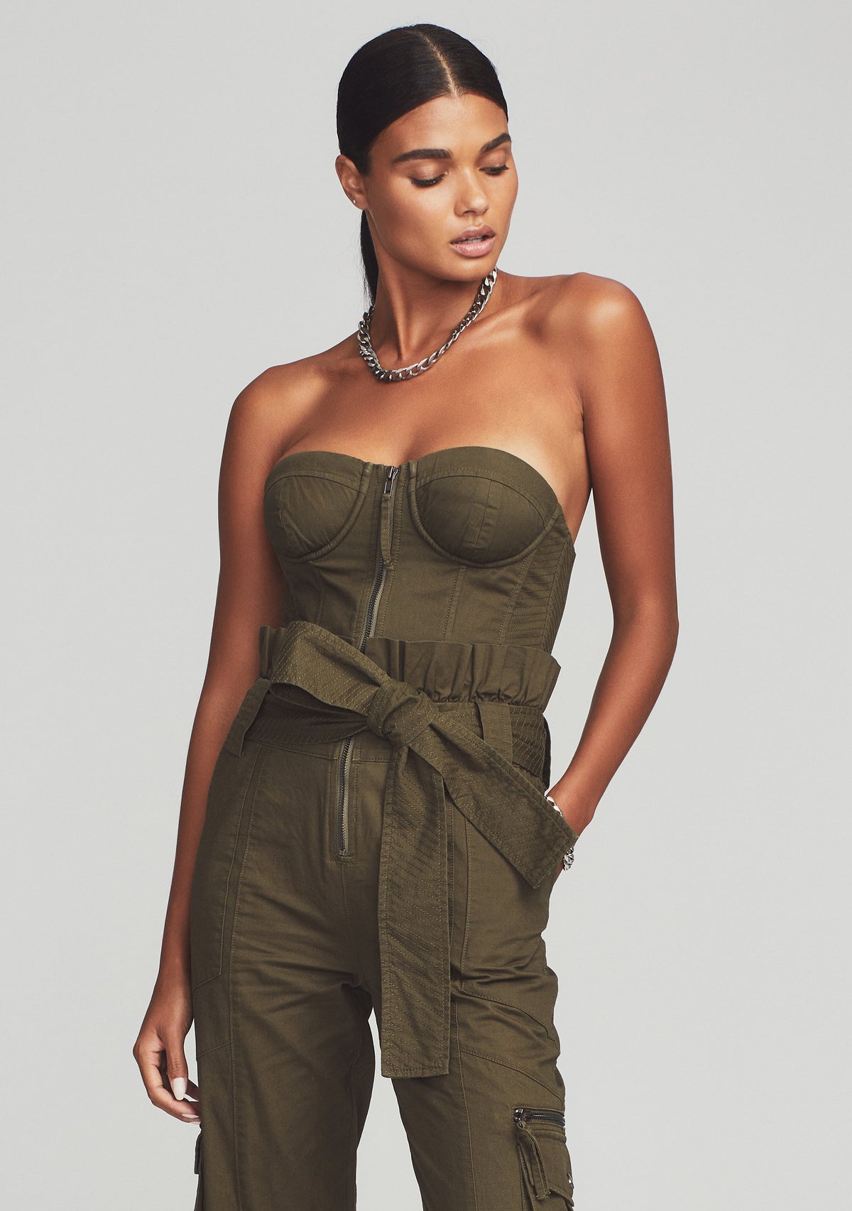 Addison Jumpsuit by retrofête in Army Green, product image 2