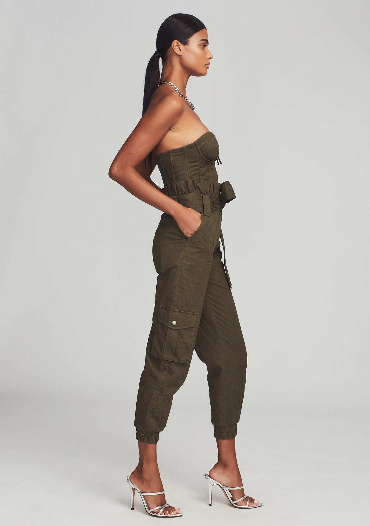 Addison Jumpsuit by retrofête in Army Green, product image 3