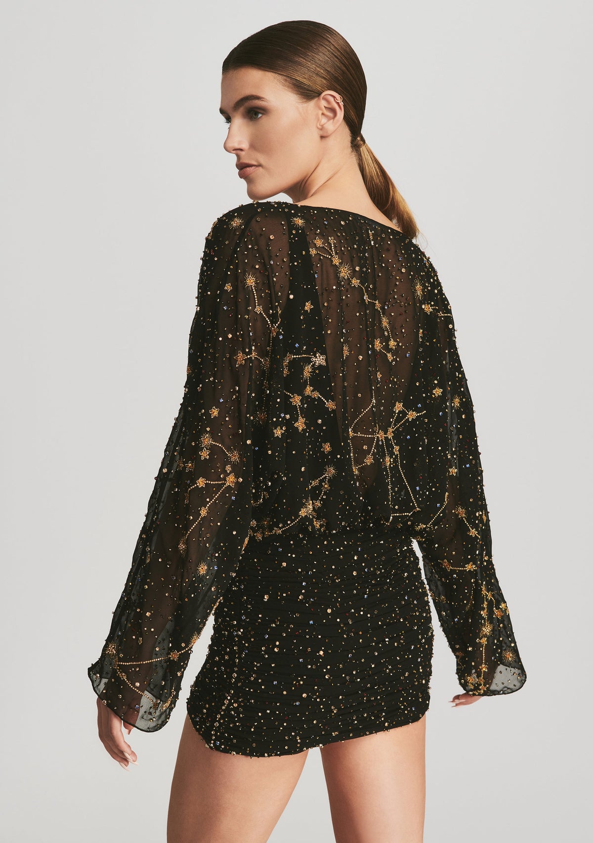 Gemini Dress by retrofête in Black/Gold, product image 3