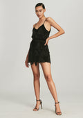 Claire Sequin Fringe Dress by retrofête in Black Fringe, product image 1