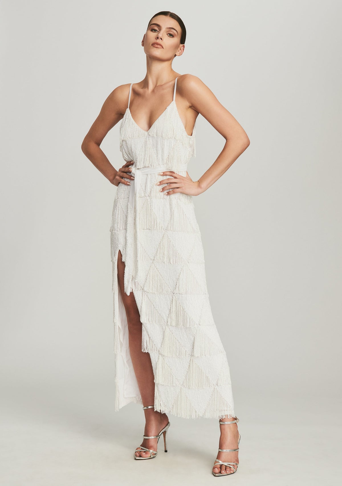 Fringe Rebecca Dress by retrofête in White Fringe, product image 5