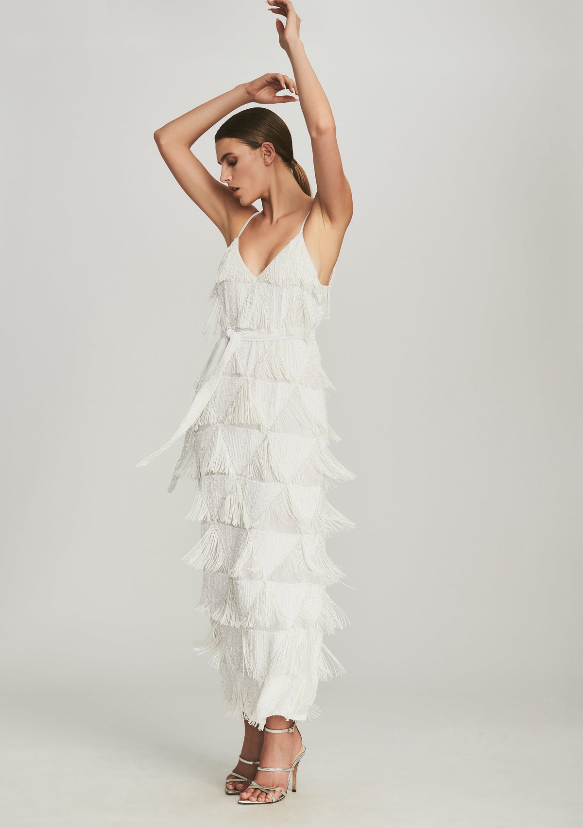 Fringe Rebecca Dress by retrofête in White Fringe, product image 2