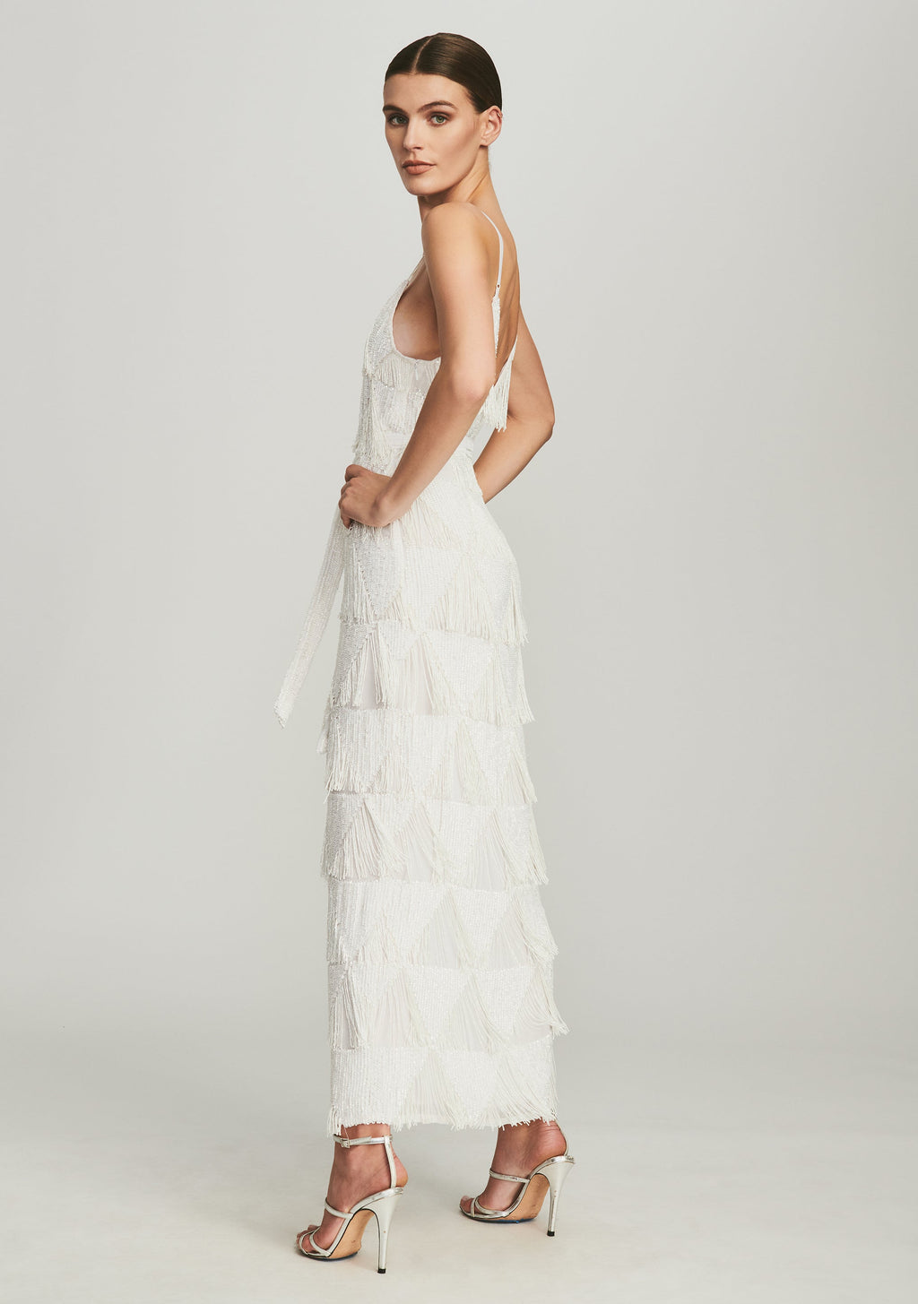 Fringe Rebecca Dress by retrofête in White Fringe, product image 3