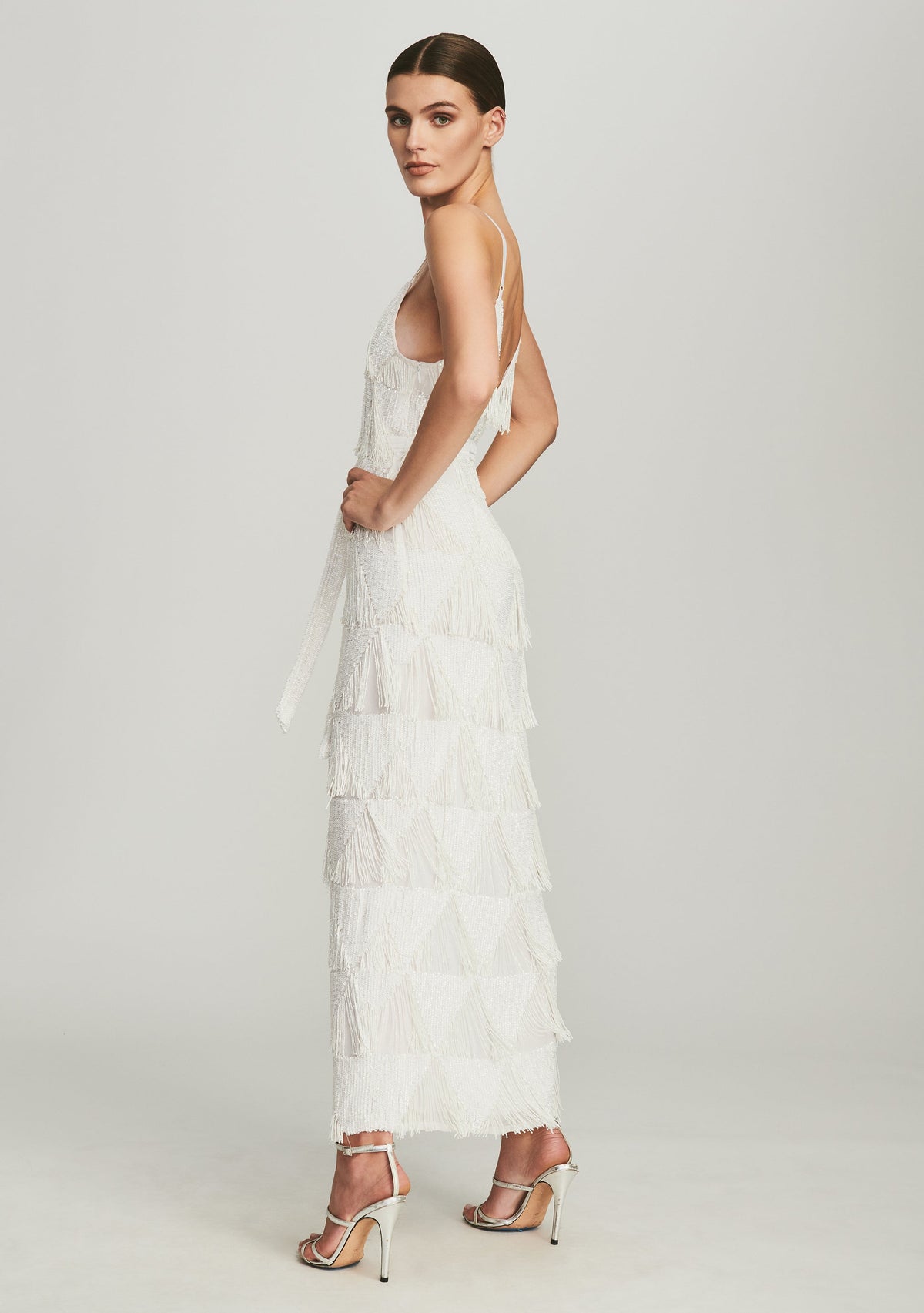 Fringe Rebecca Dress by retrofête in White Fringe, product image 3