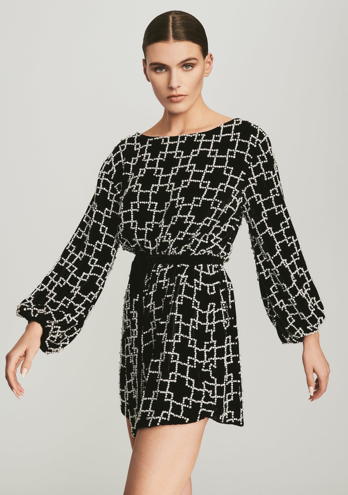 Pearl Grid Grace Dress by retrofête in Pearl Grid, product image 2