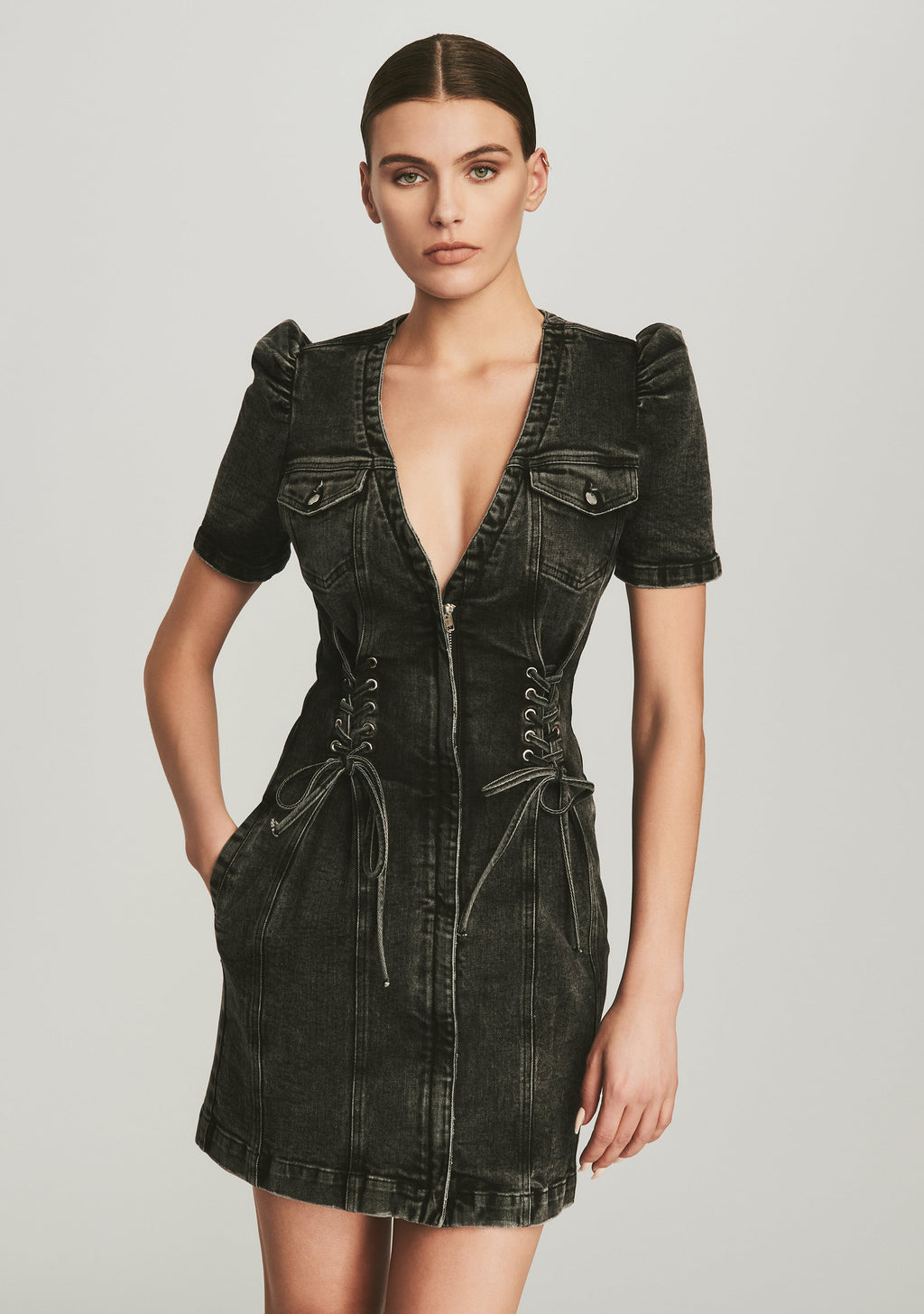 Stasha Dress by retrofête in Obsidian Black, product image 2