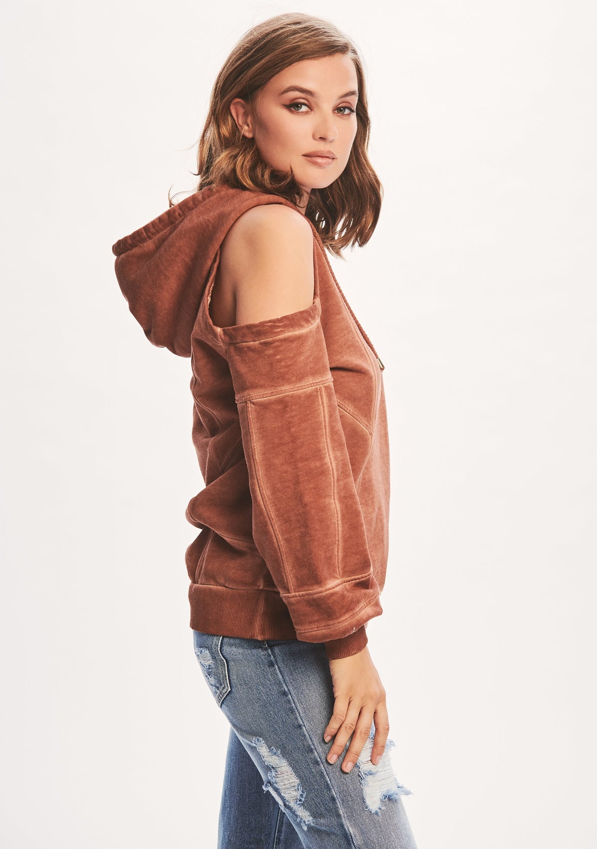 Washed Terry Hoodie by retrofête in Glazed Ginger, product image 4