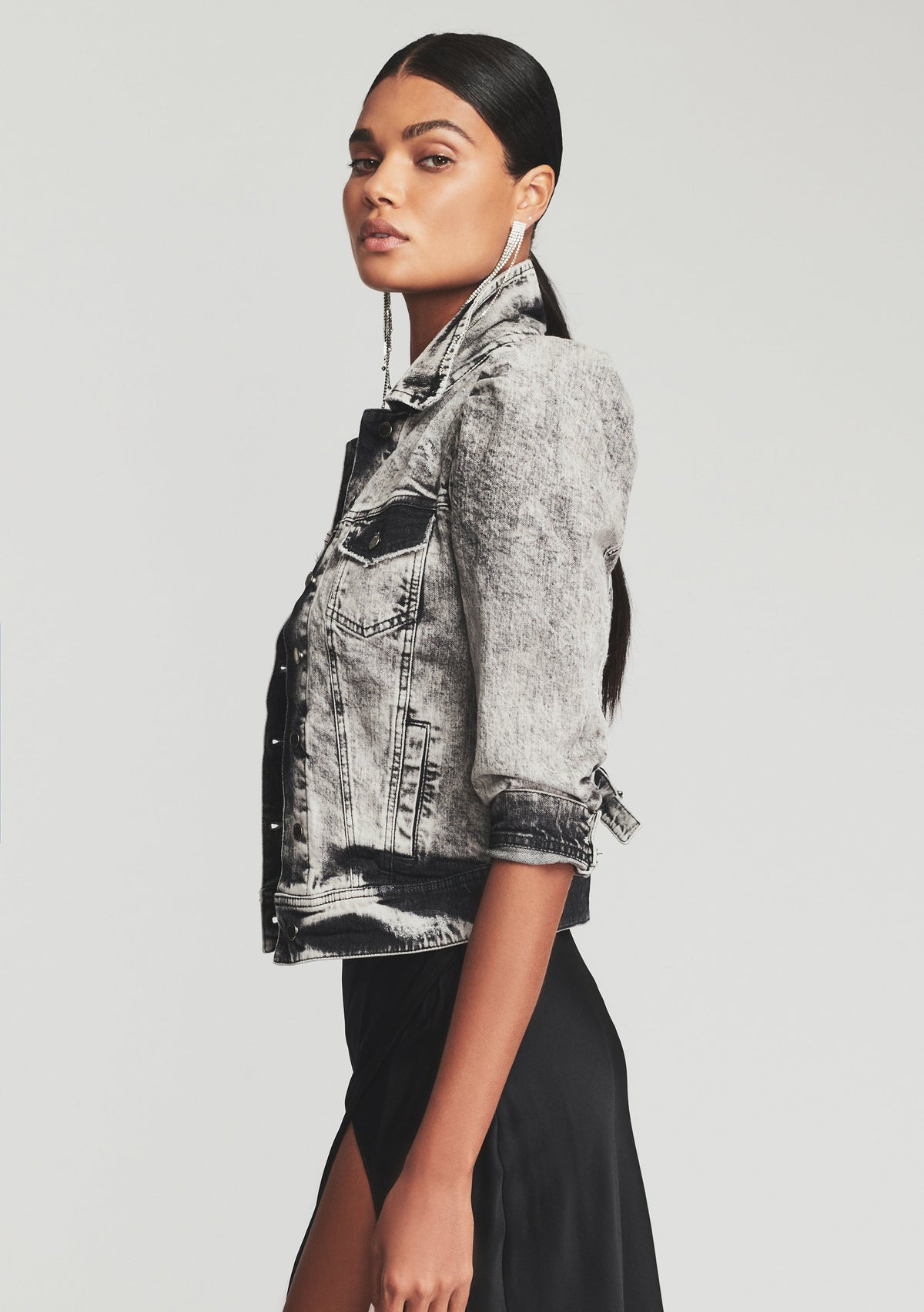 Ada Denim Jacket by retrofête in Acid Grey, product image 3