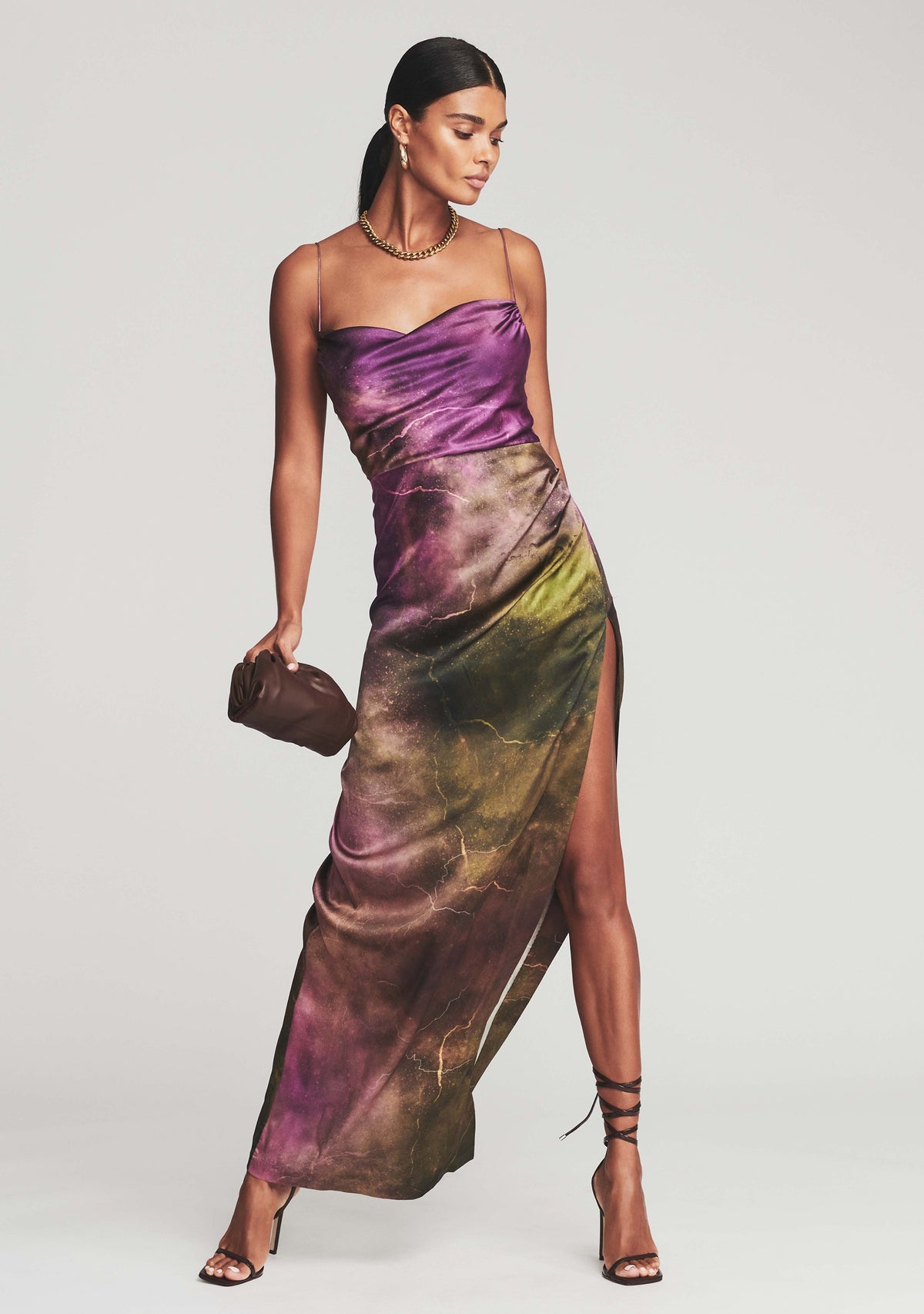Marlene Silk Dress by retrofête in Vintage Thunderstorm, product image 2