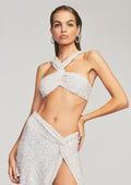Lio Sequin Top by retrofête in Iridescent White, product image 1