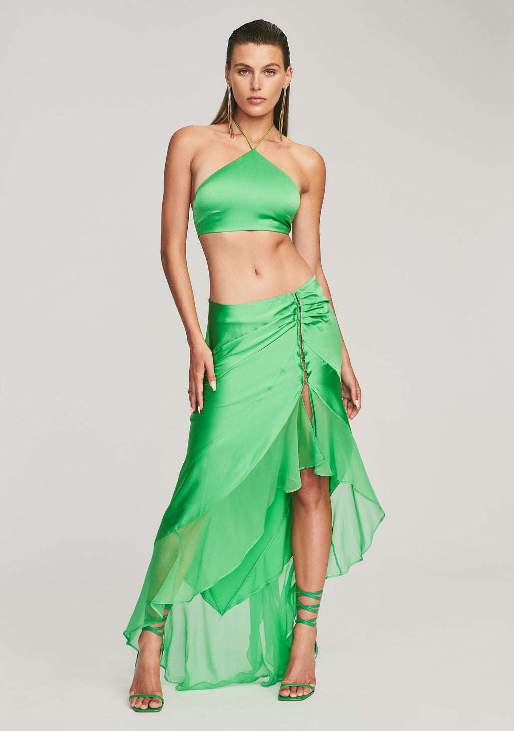 Mesta Silk Top by retrofête in Green, product image 5