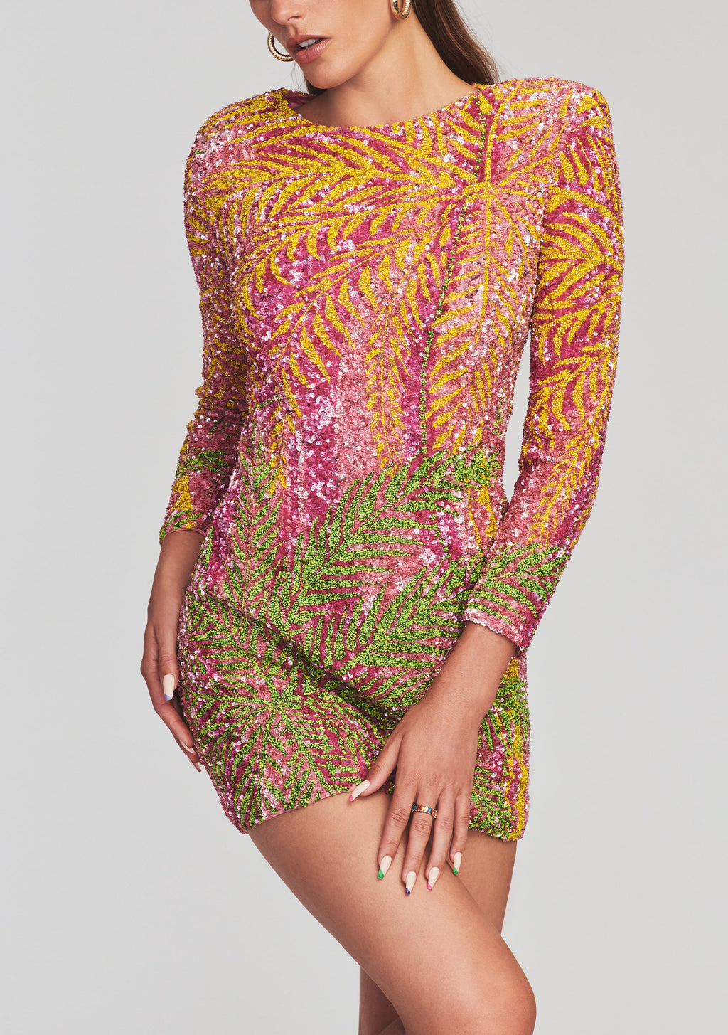 Nikki Sequin Palm Dress by retrofête in Tropical Palm, product image 5