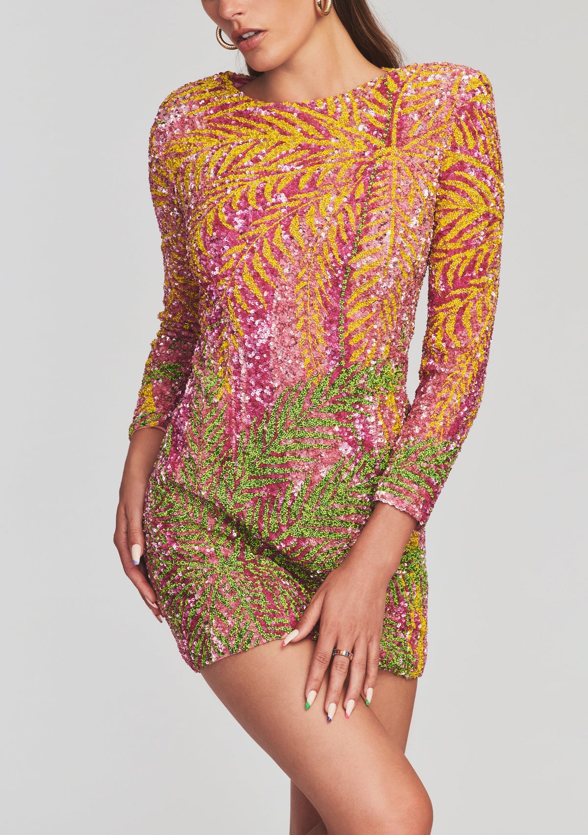 Nikki Sequin Palm Dress by retrofête in Tropical Palm, product image 5