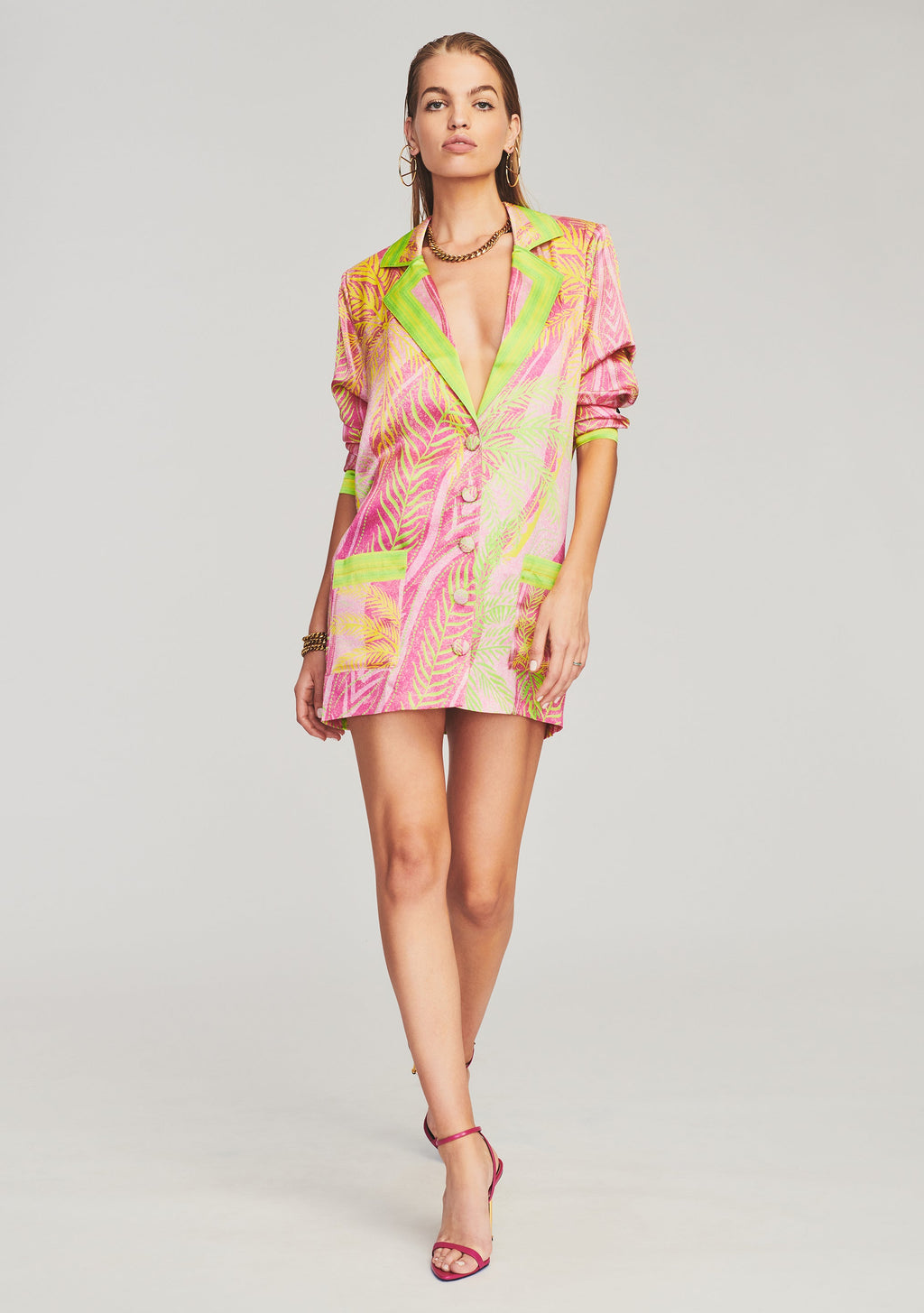 Blake Silk Blazer by retrofête in Tropical Palm, product image 5