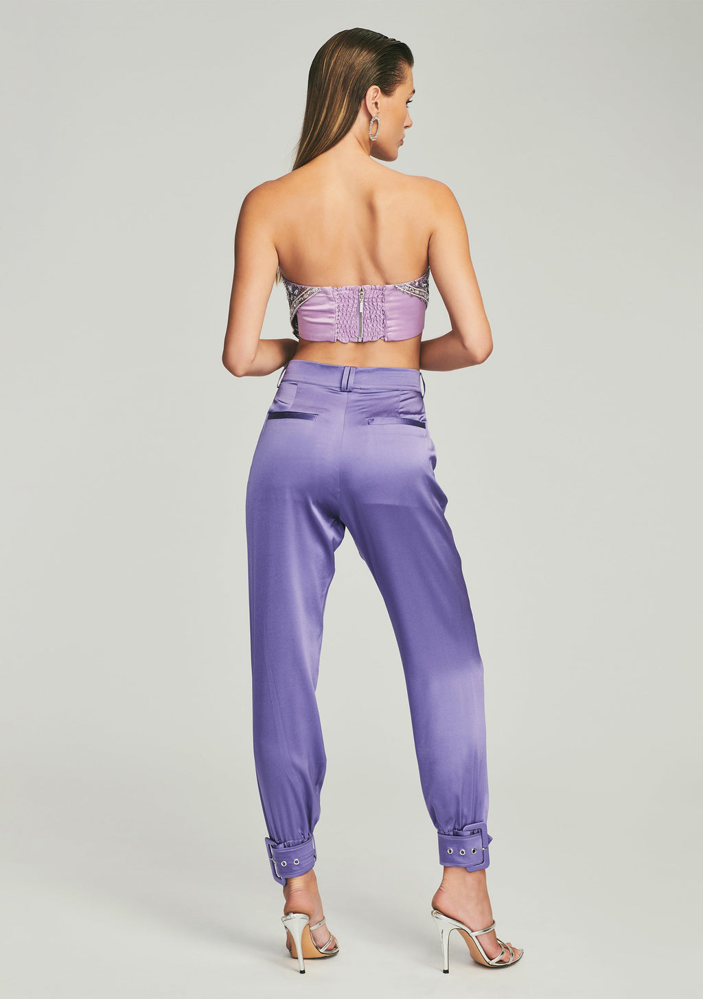 Rocky Silk Pant by retrofête in Violet, product image 4