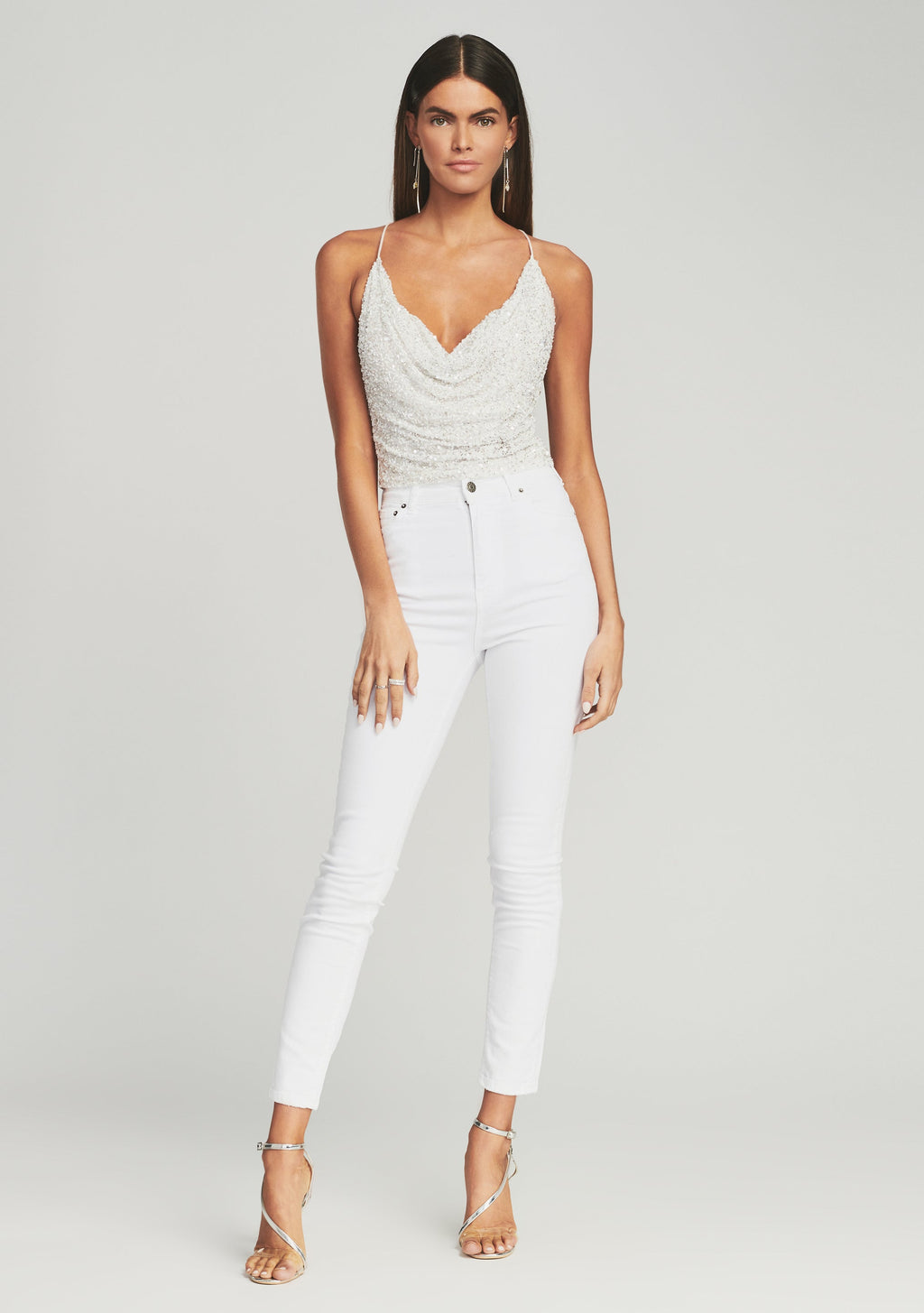 Michal Sequin Top by retrofête in White, product image 5