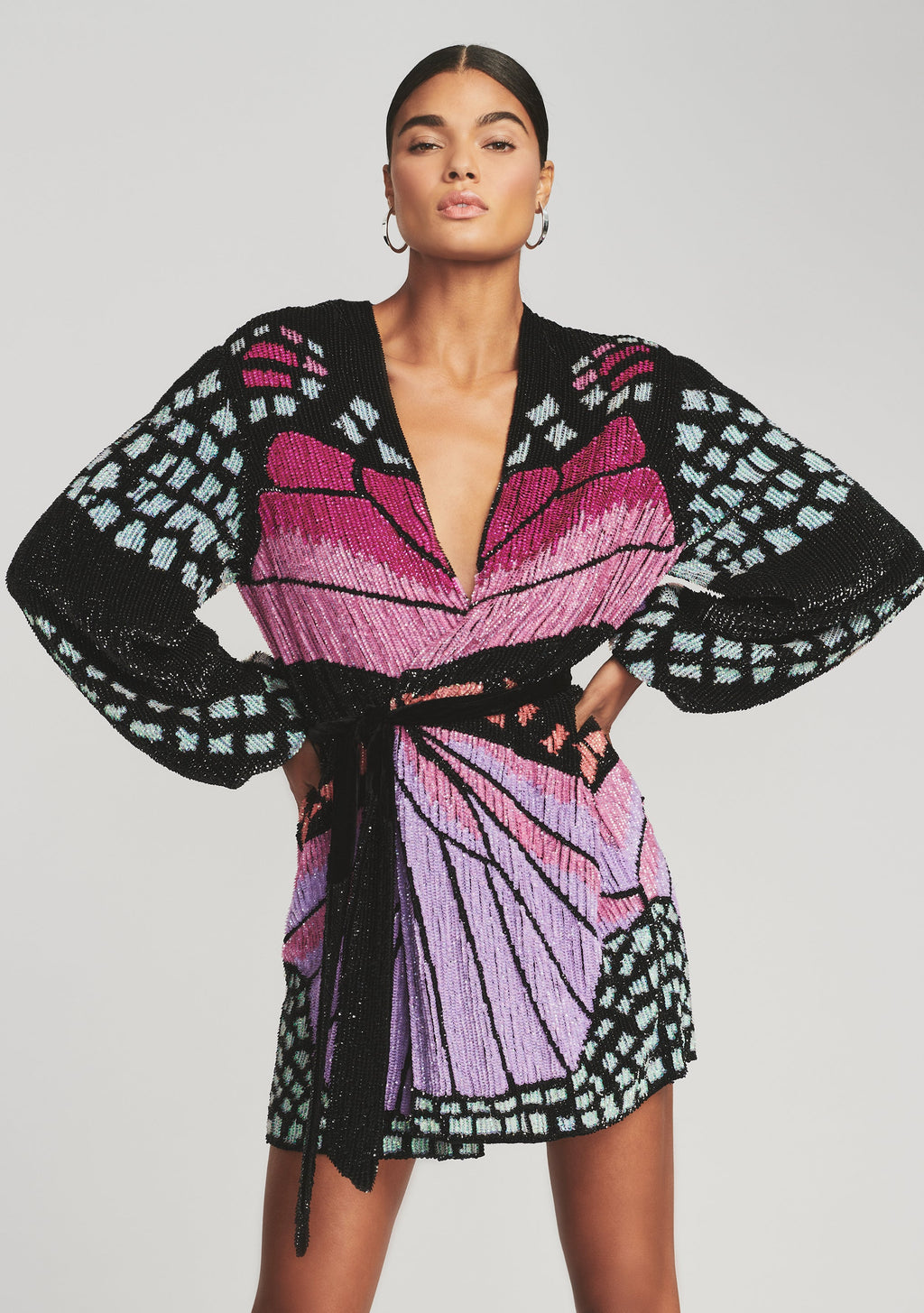 Gabrielle Sequin Butterfly Robe by retrofête in Butterfly, product image 2