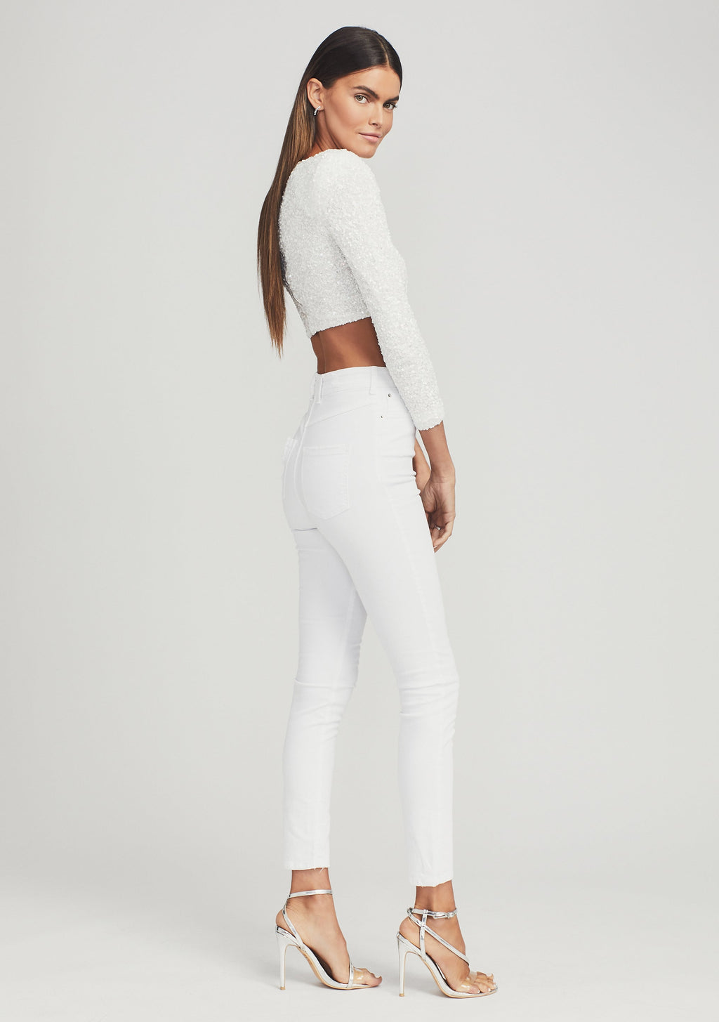 Xi Sequin Top by retrofête in White, product image 3