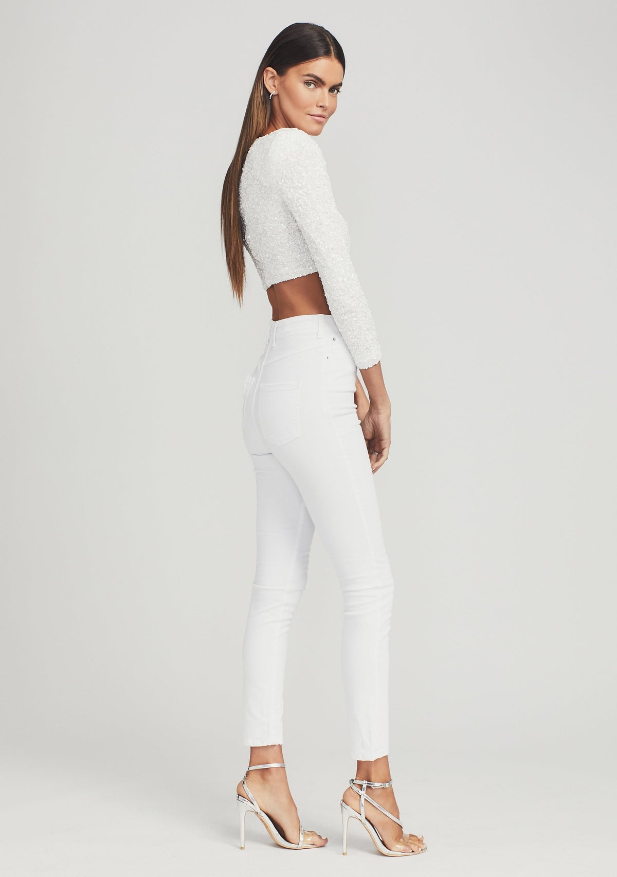 Xi Sequin Top by retrofête in White, product image 3