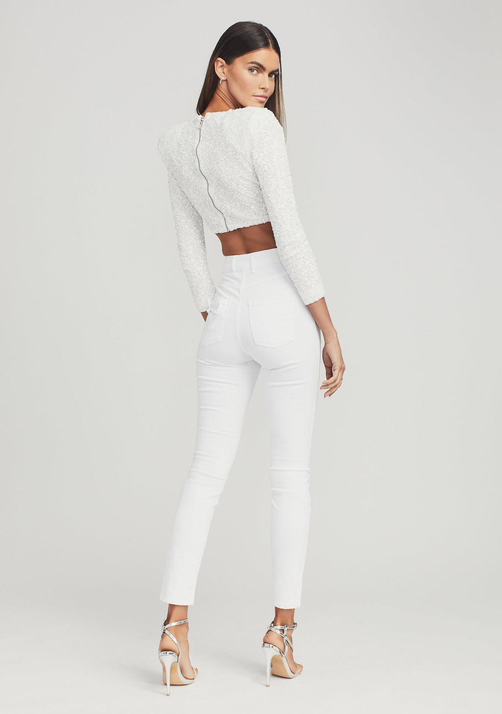 Xi Sequin Top by retrofête in White, product image 2