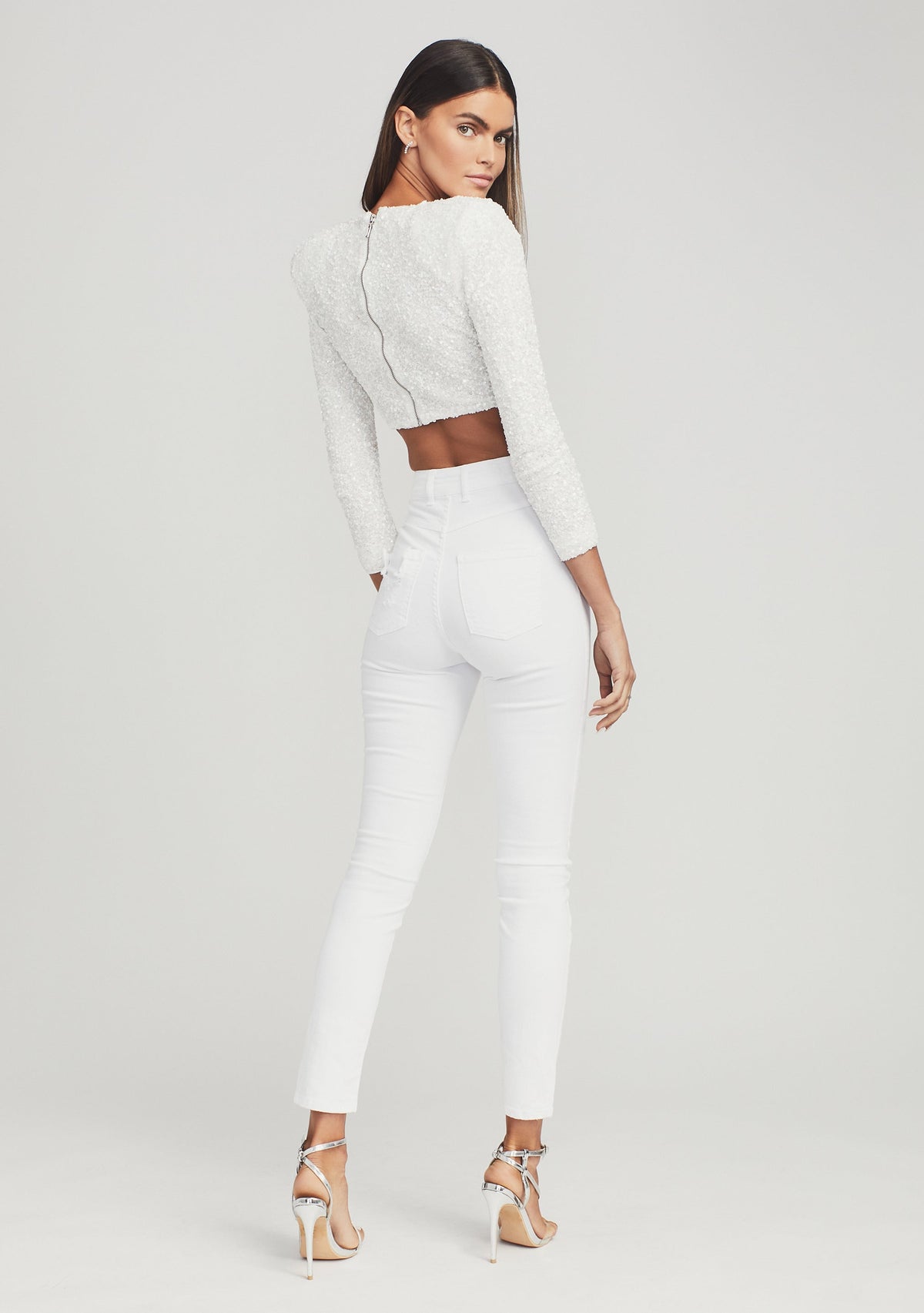 Xi Sequin Top by retrofête in White, product image 2