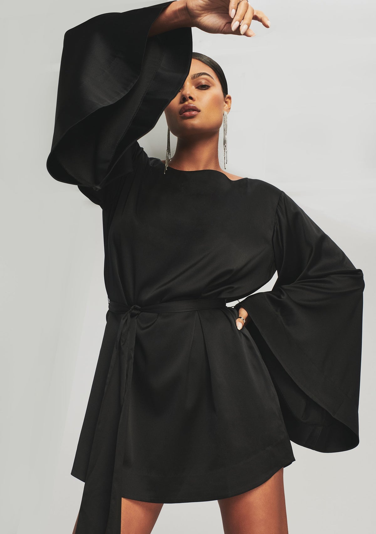Ophelia Silk Dress by retrofête in Black, product image 6