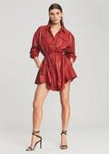 Leather Brandi Dress by retrofête in Lipstick Red, product image 1