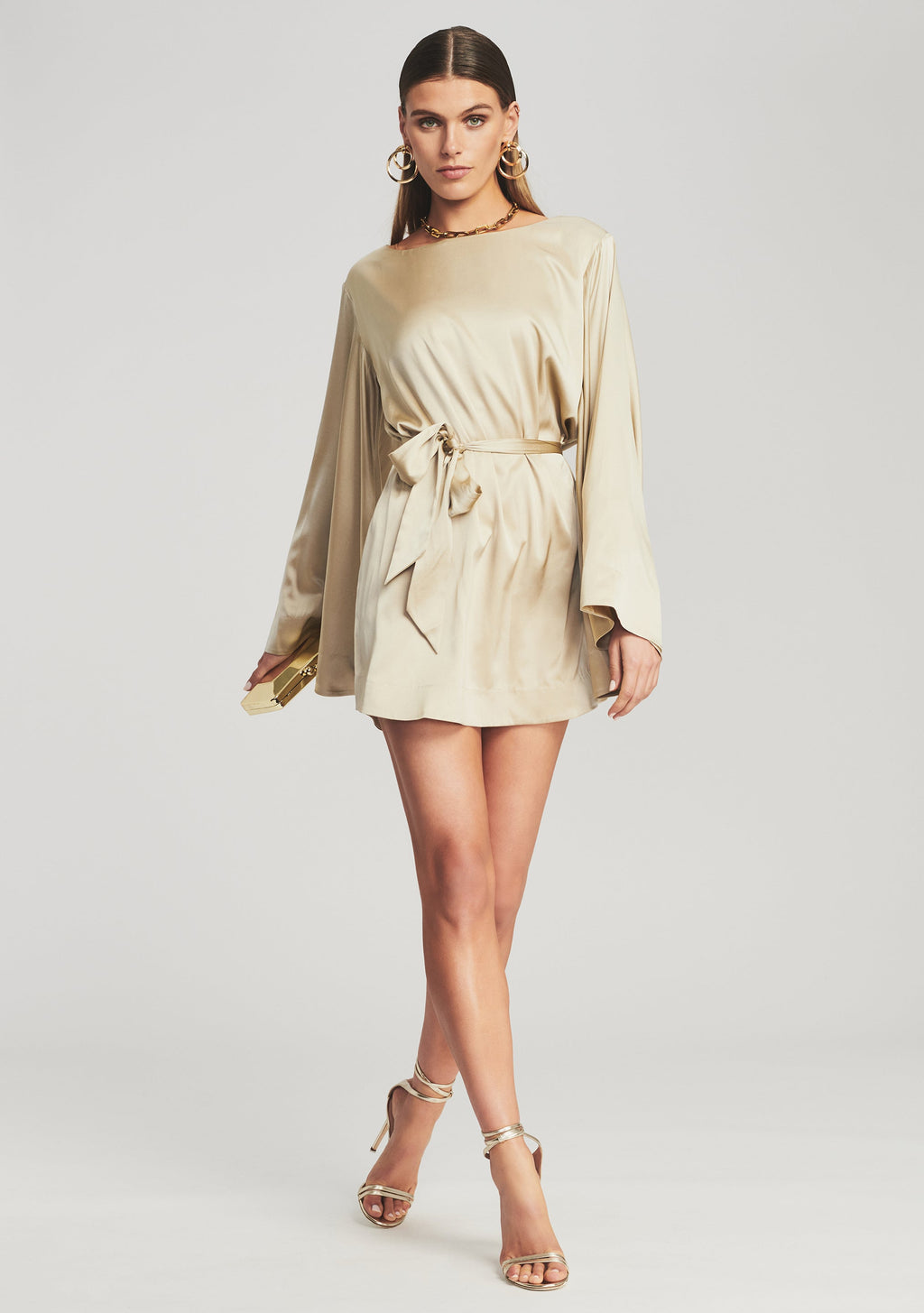 Ophelia Silk Dress by retrofête in Champagne, product image 1