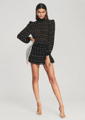 Hedy Embellished Silk Chiffon Dress by retrofête in Pearl Black, product image 1