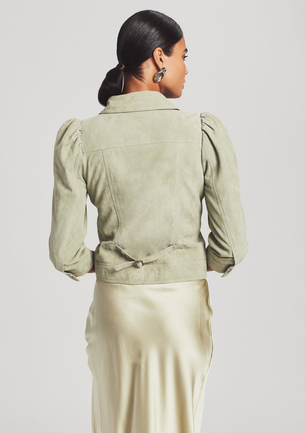 Suede Ada Jacket by retrofête in Sage, product image 4