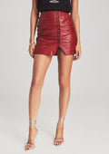 Leather Willa Skirt by retrofête in Lipstick Red, product image 1
