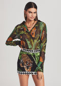 Joanna Silk Chiffon Shirt by retrofête in Safari, product image 1