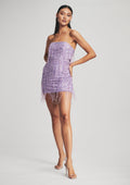 Heather Sequin Star Fringe Dress by retrofête in Lilac w/ Stars, product image 1