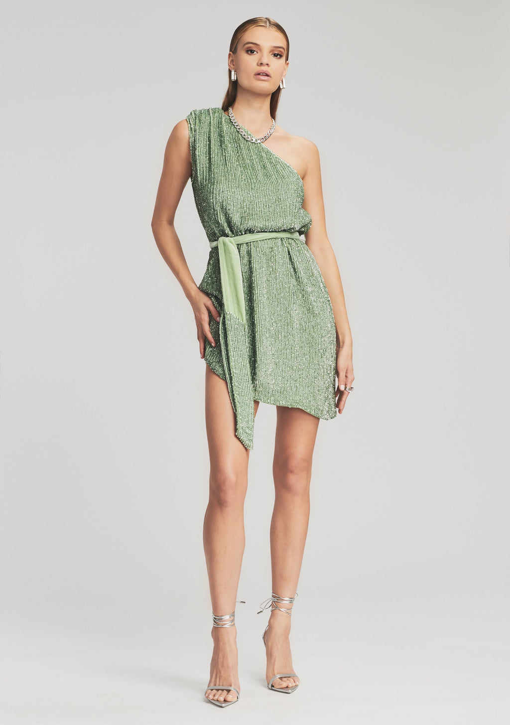 Ella Sequin Dress by retrofête in Sage, product image 6