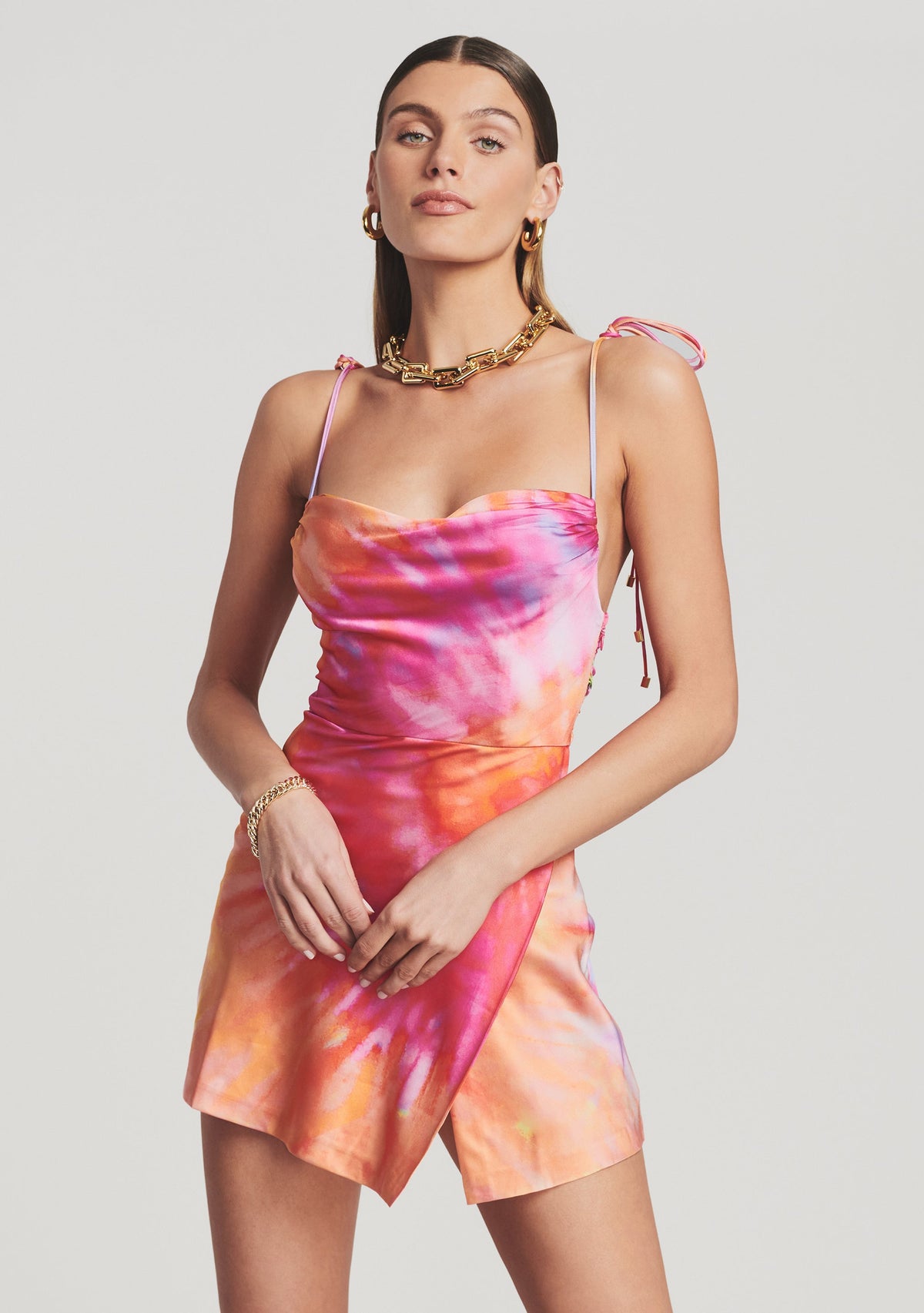 Ariella Silk Dress by retrofête in Sunset, product image 2