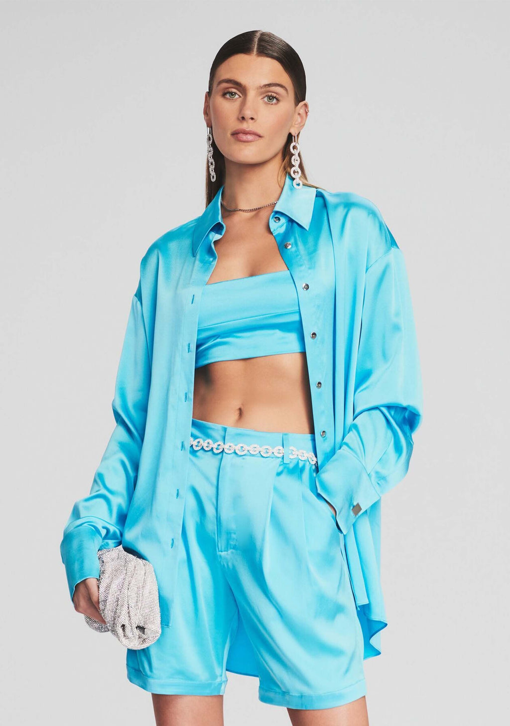 Kit Silk Shirt by retrofête in Blue Atoll, product image 1