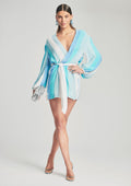 Gabrielle Sequin Robe by retrofête in Blue Stripe, product image 1