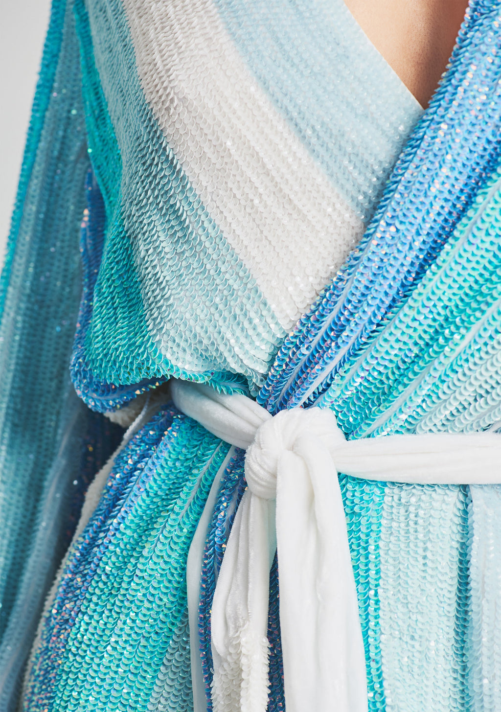 Gabrielle Sequin Robe by retrofête in Blue Stripe, product image 2