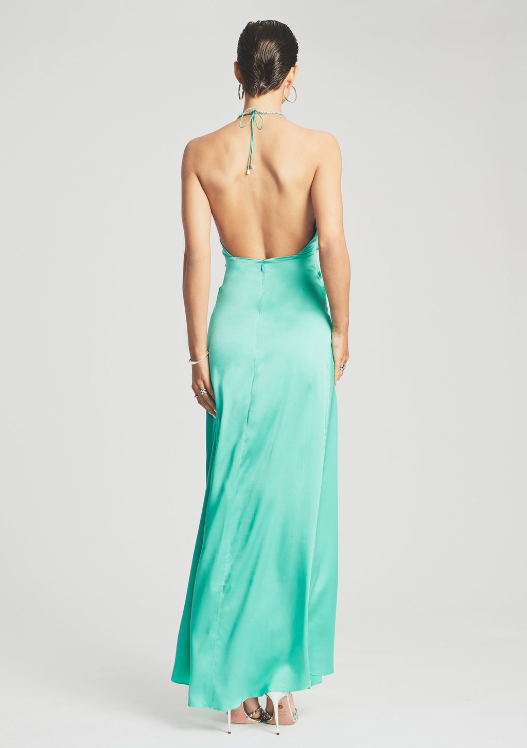 Ceres Silk Dress by retrofête in Turquoise, product image 4