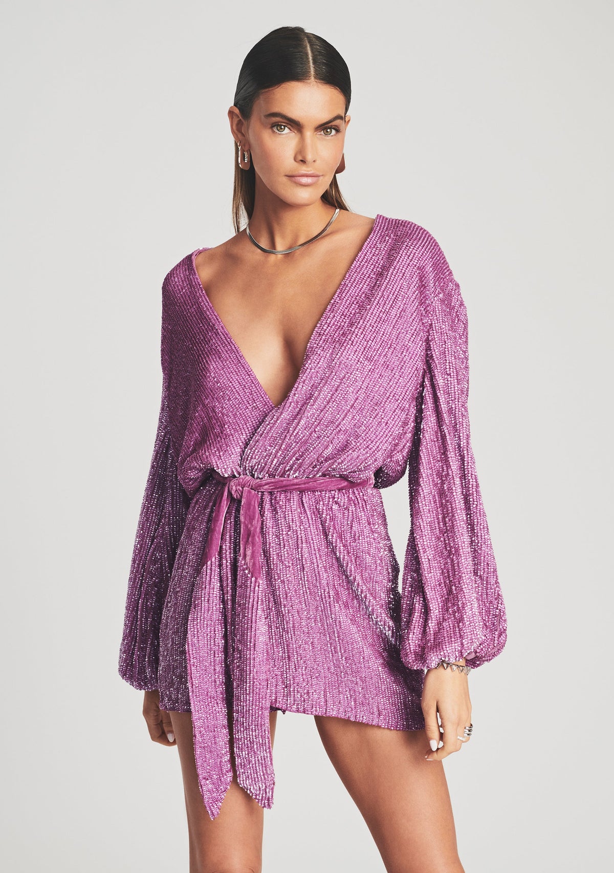 Gabrielle Sequin Robe by retrofête in Lavender, product image 3