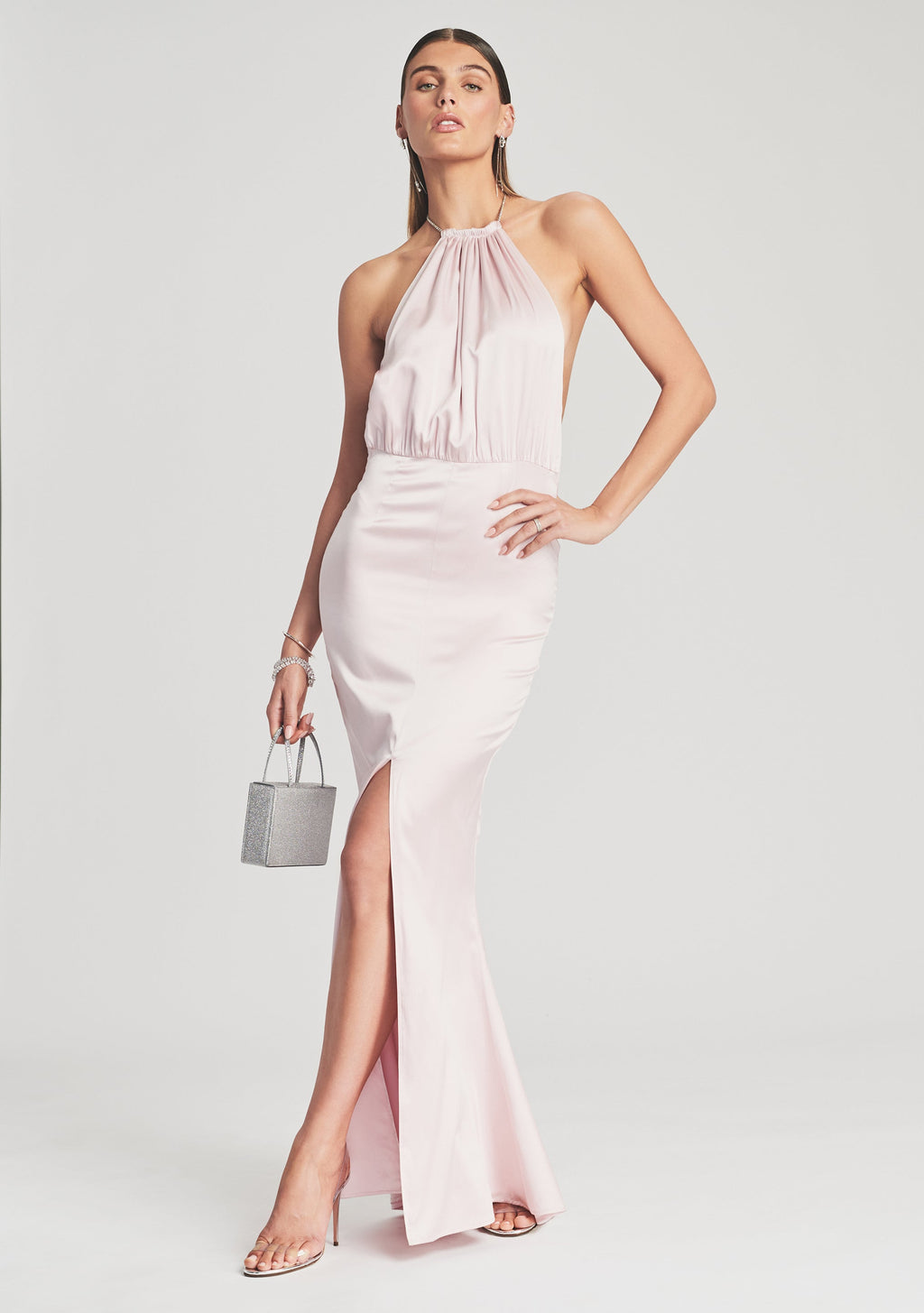 Emilia Silk Dress by retrofête in Pastel Pink, product image 5
