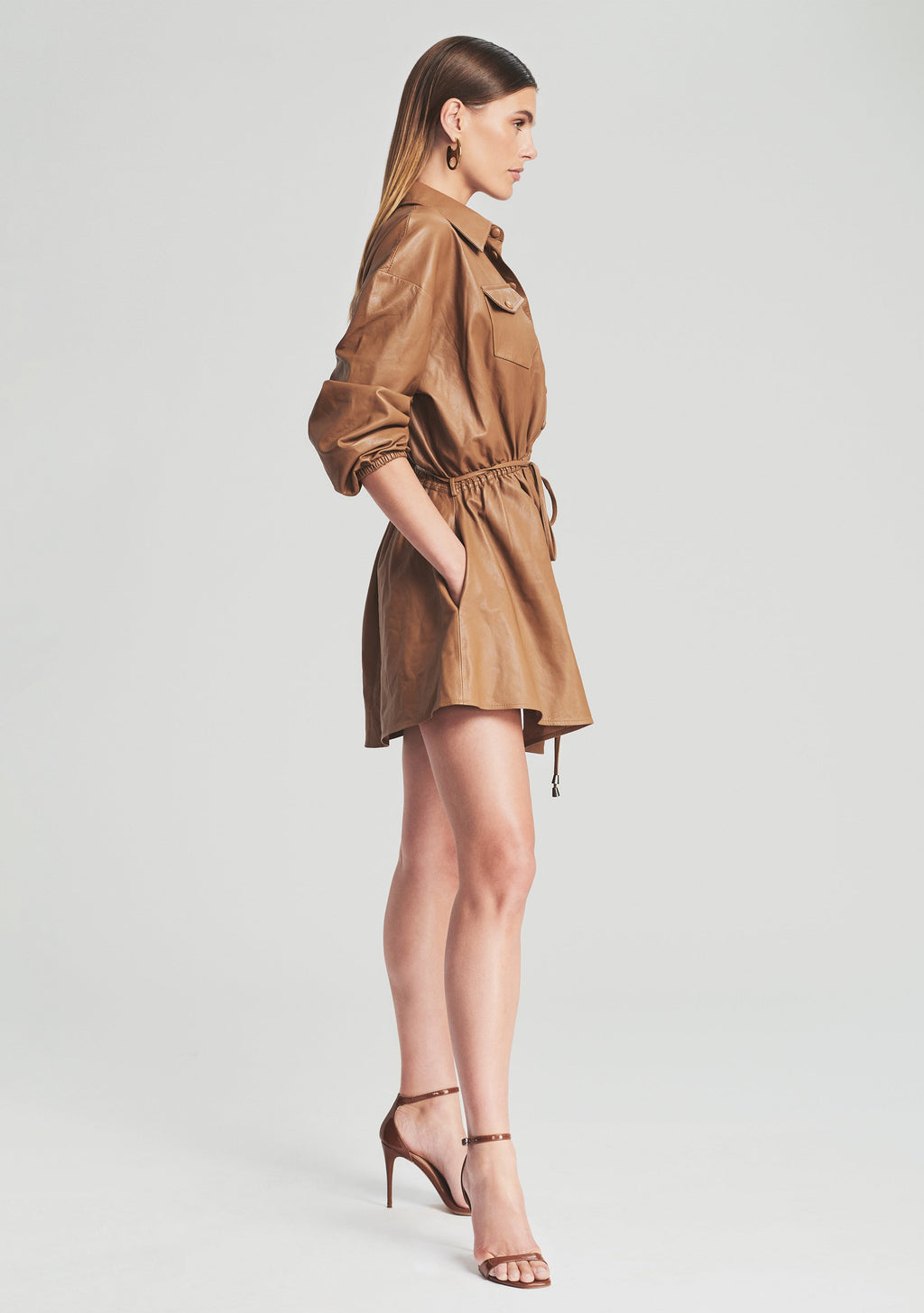 Leather Brandi Dress by retrofête in Latte, product image 4