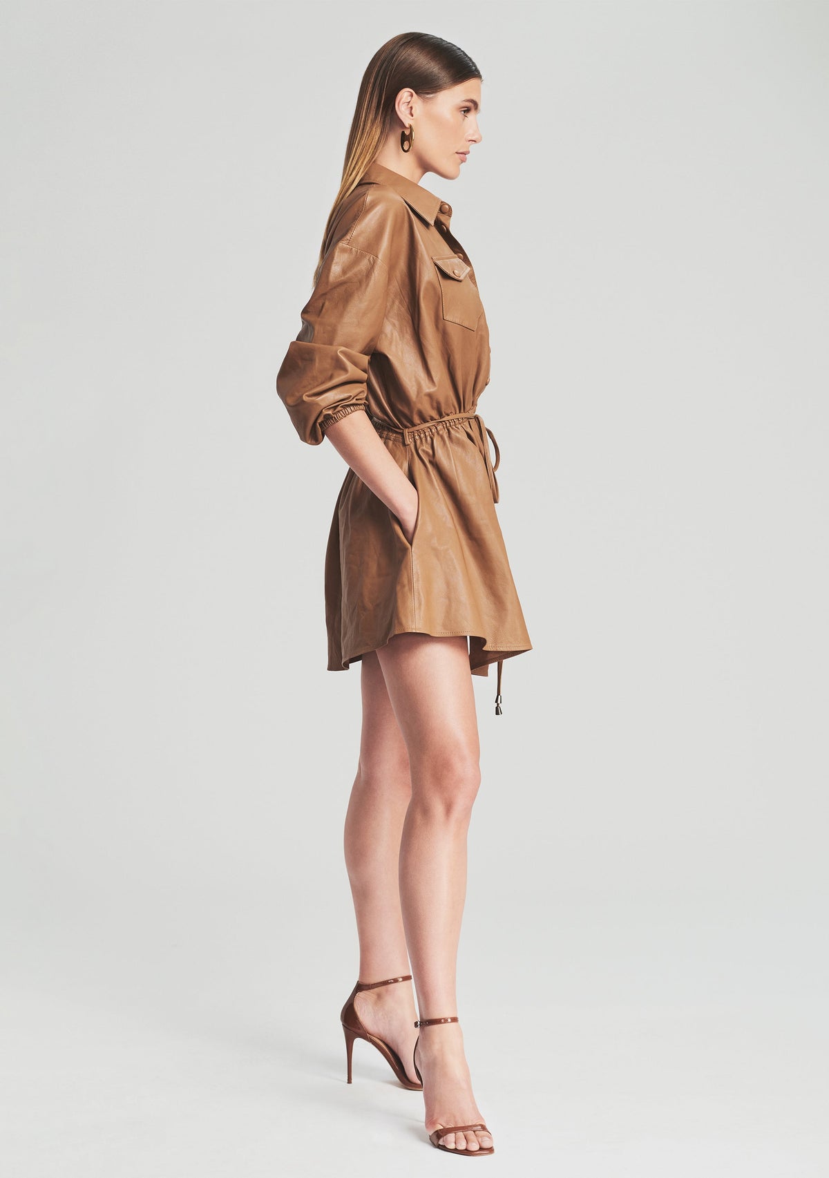 Leather Brandi Dress by retrofête in Latte, product image 4