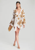 Gabrielle Sequin Palm Robe by retrofête in White Gold Palm, product image 1
