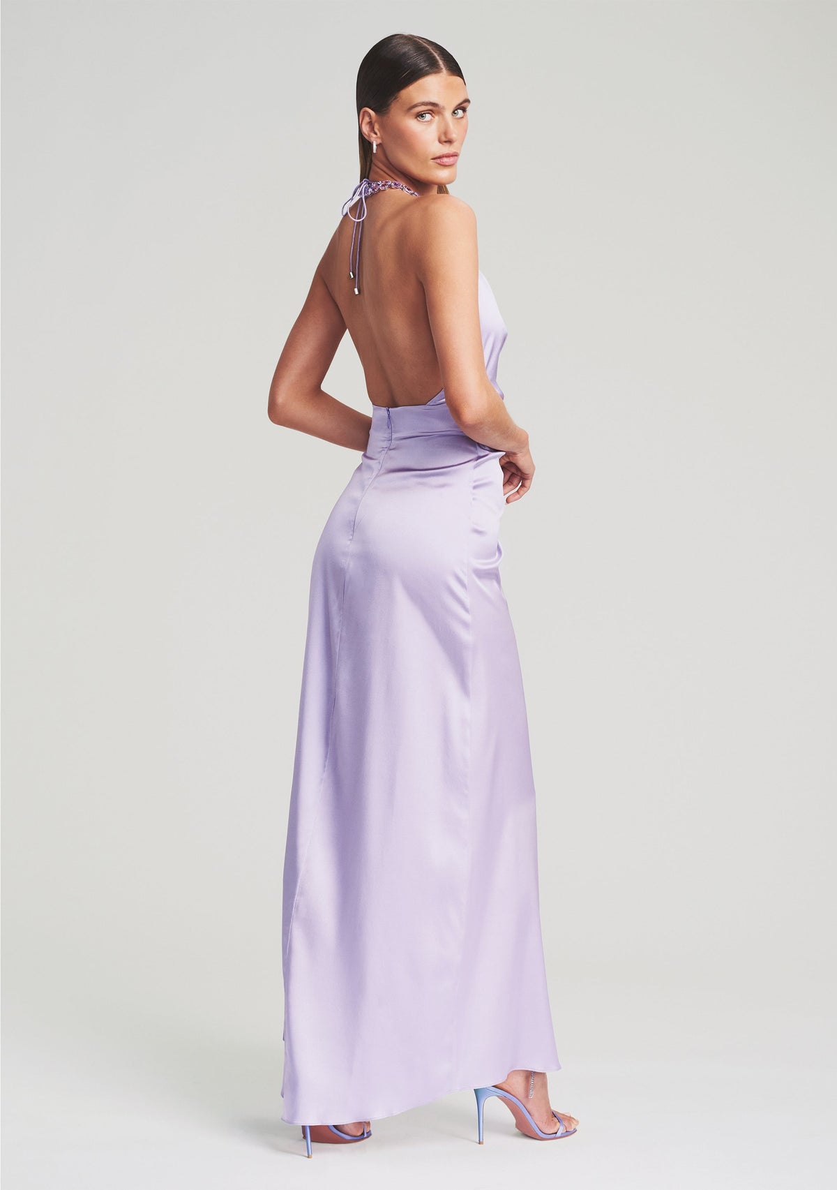 Ceres Silk Dress by retrofête in Lavender, product image 4
