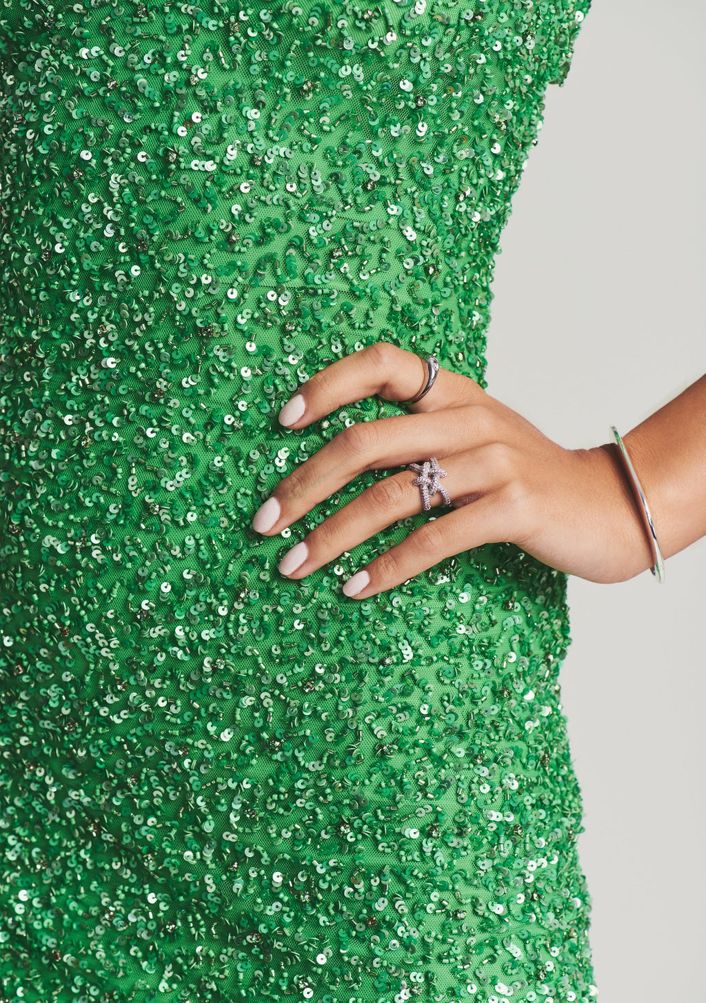 Astrid Sequin Dress by retrofête in Kelly Green, product image 2