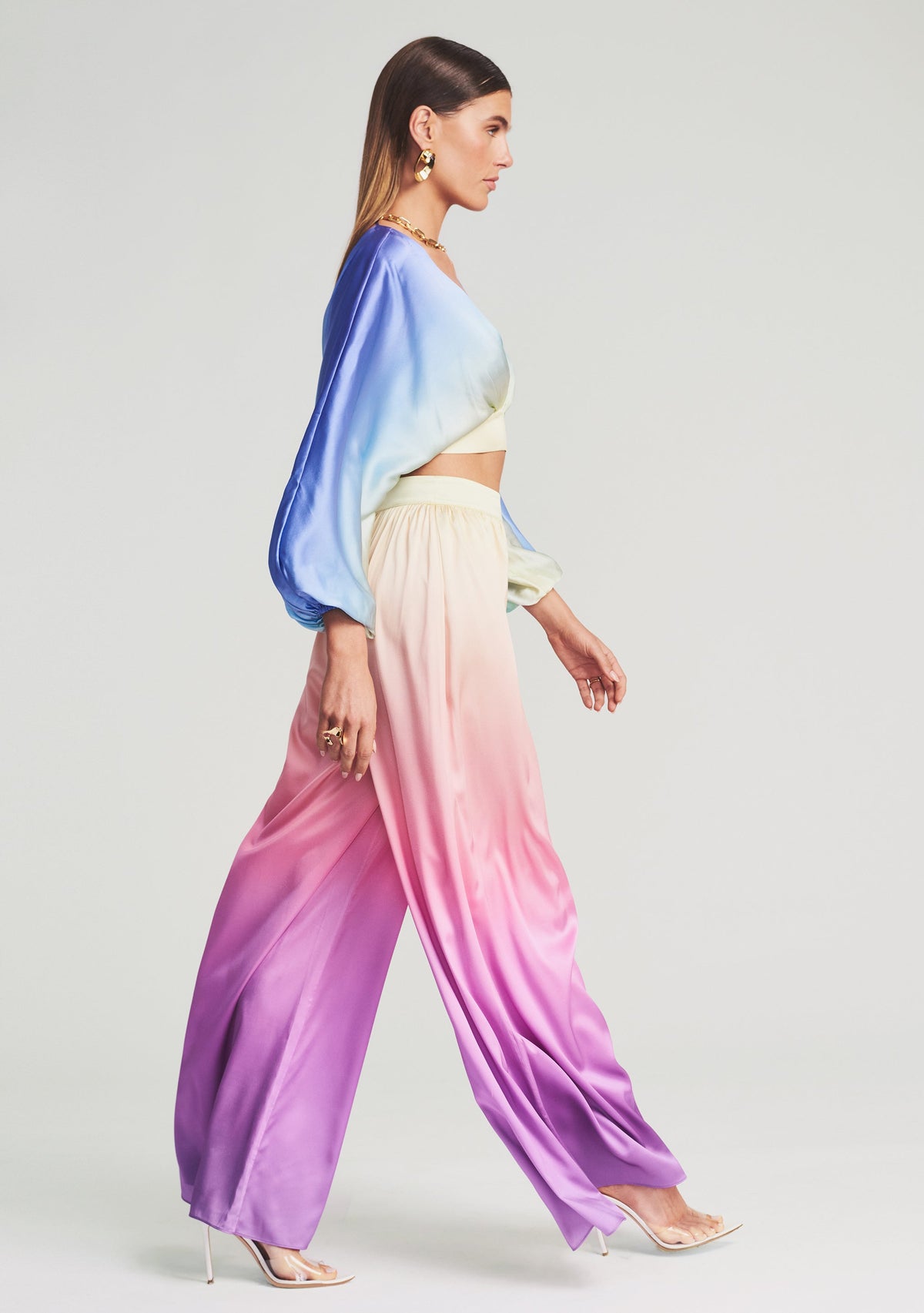 Clarisa Silk Top by retrofête in Rainbow Sky, product image 4